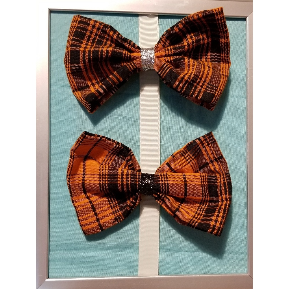 💜 2 for $10 Mix & Match💜Orange Plaid Hairbows